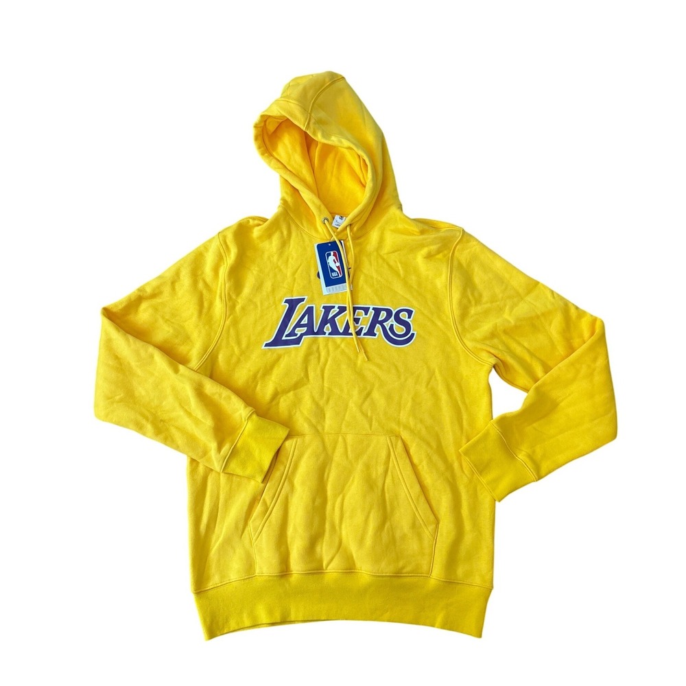 Nike Los Angeles Lakers Hoodie Mens Yellow NBA Graphic Pullover NWT SIZE Small